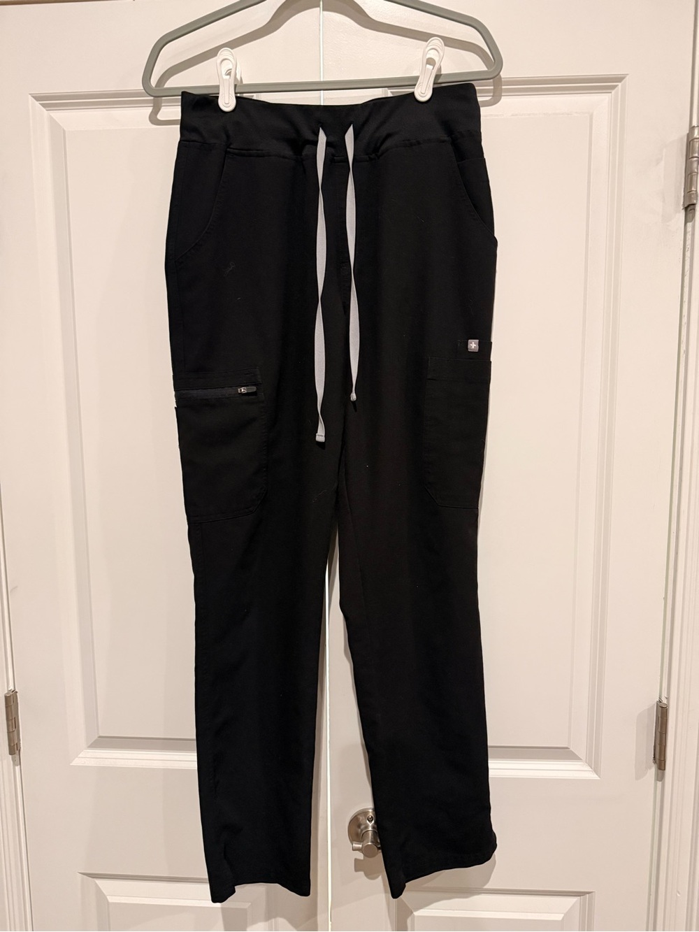 FIGS Black yola high wasted slim scrub pants regular